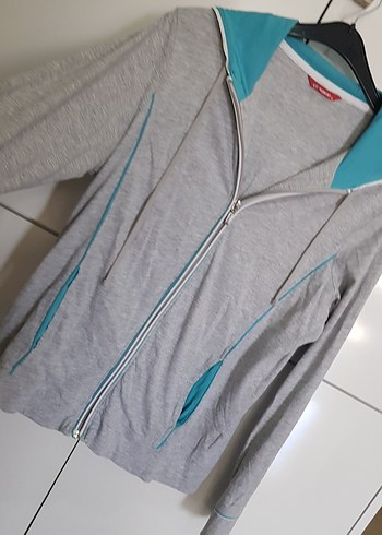 LCW Gri Kapüşonlu Fermuarlı Kadın Ceket - Görsel 4