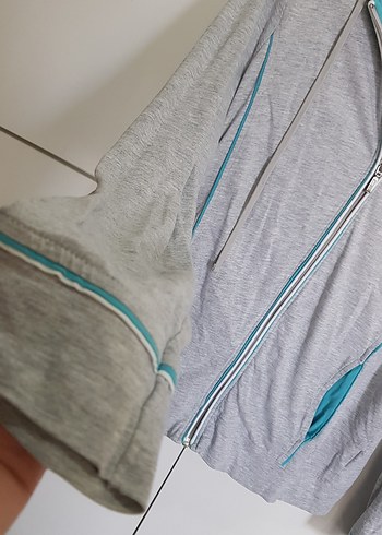 LCW Gri Kapüşonlu Fermuarlı Kadın Ceket - Görsel 3