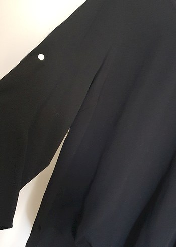 KOTON Düğmeli Siyah Kadın Bluz, Uzun Kollu, Salaş - Görsel 4