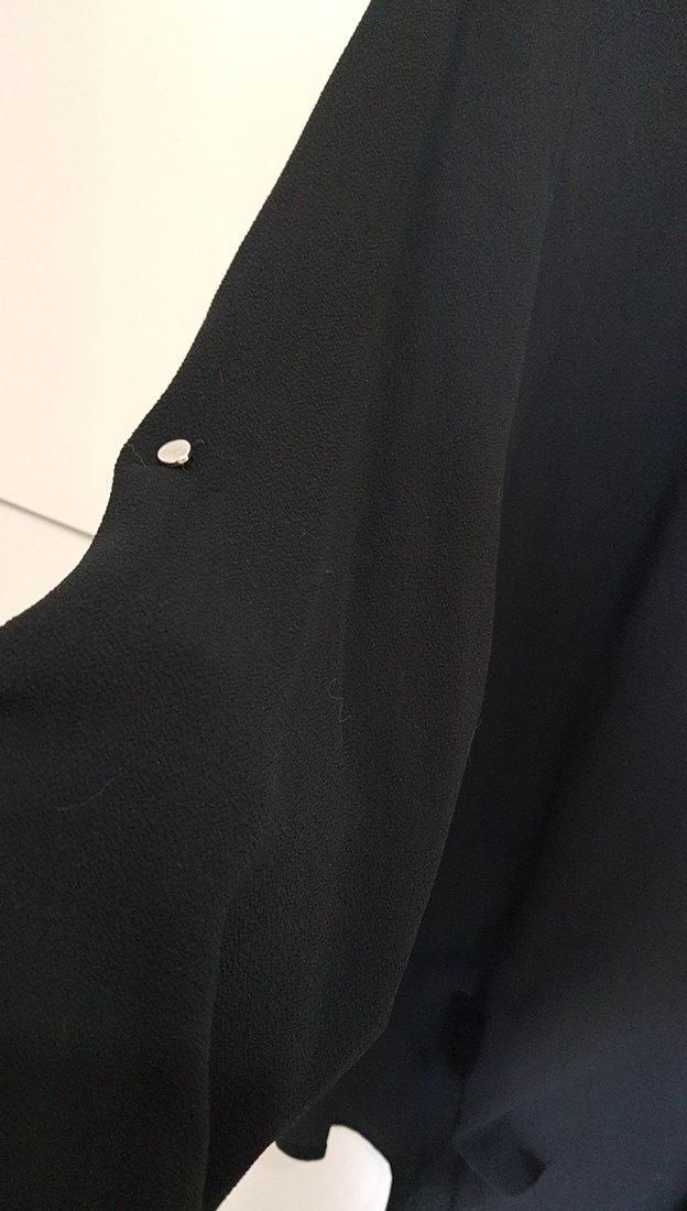 KOTON Düğmeli Siyah Kadın Bluz, Uzun Kollu, Salaş - Görsel 3