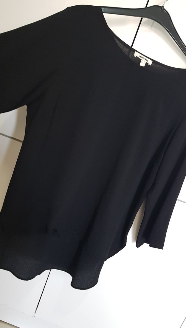 KOTON Düğmeli Siyah Kadın Bluz, Uzun Kollu, Salaş - Görsel 5