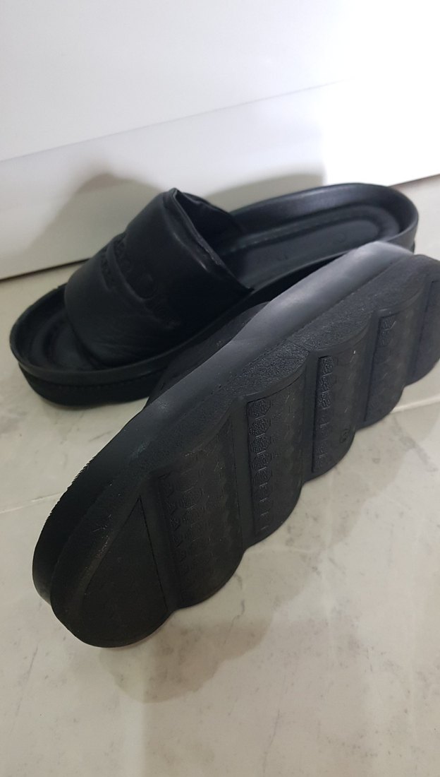 Christian Dior Siyah Nakışlı Platform Topuklu Kadın Terlik - Görsel 4