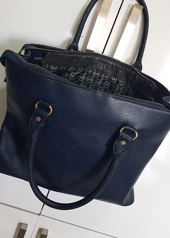 Michael Kors Lacivert Deri Kadın Çanta - Görsel 8