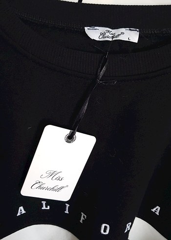 Siyah Baskılı Oversize Sweatshirt Unisex - Görsel 3