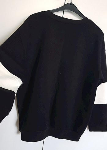 Siyah Baskılı Oversize Sweatshirt Unisex - Görsel 6