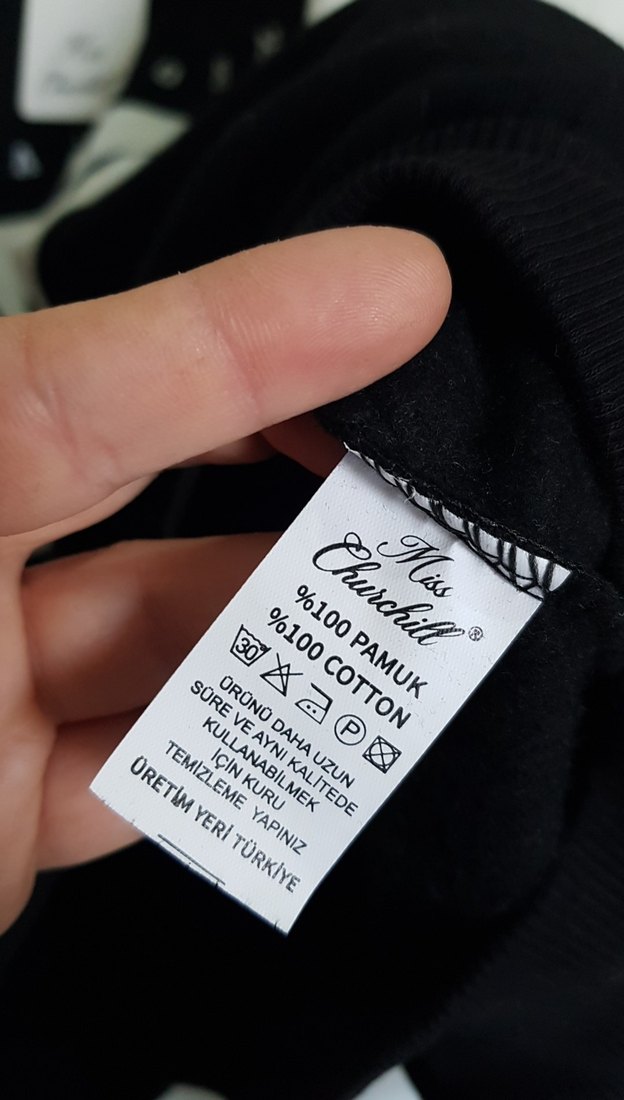 Siyah Baskılı Oversize Sweatshirt Unisex - Görsel 5