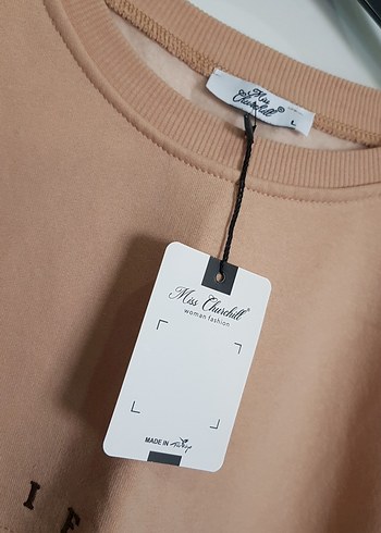 Kahverengi Kuşaklı Kadın Sweatshirt Unisex - Görsel 3