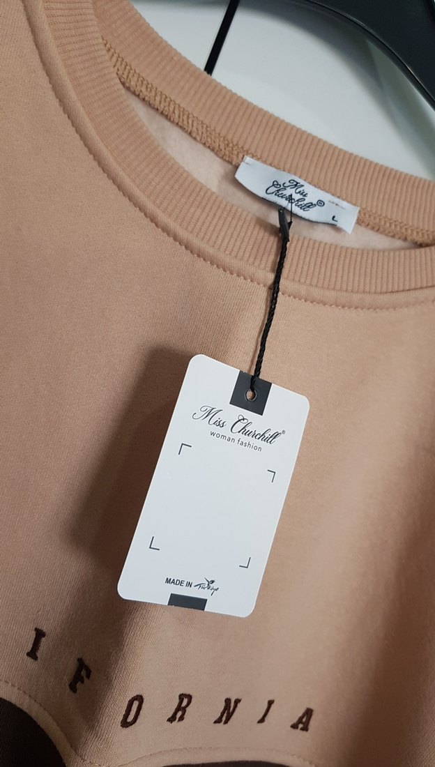 Kahverengi Kuşaklı Kadın Sweatshirt Unisex - Görsel 3