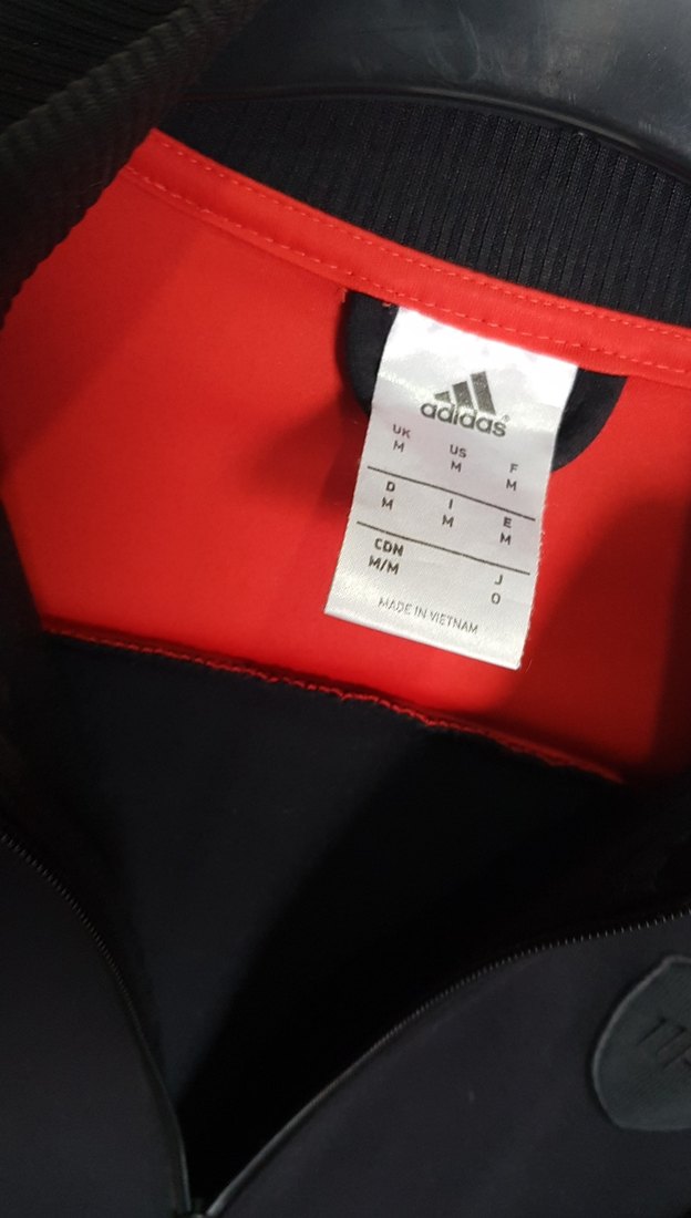 Unisex Adidas Kırmızı Siyah Fermuarlı Ceket - Görsel 2