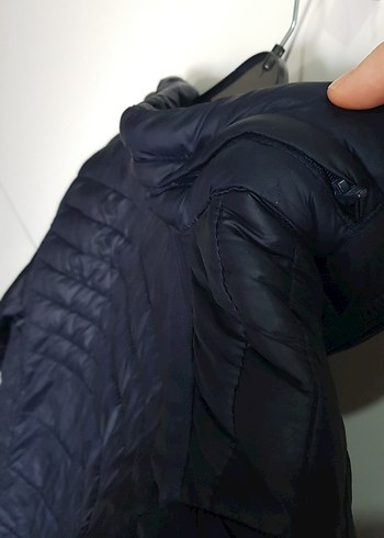 Kadın Bordo Lacivert Fermuarlı Midi Ceket - Görsel 6