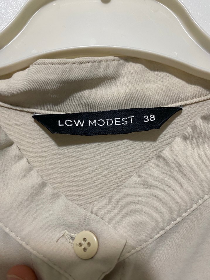 Bej Uzun Kollu Keten Tunik - Görsel 4