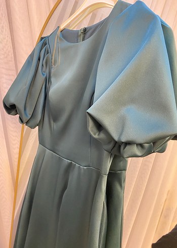 Parlak Turkuaz Kadın Uzun Elbise - Görsel 5