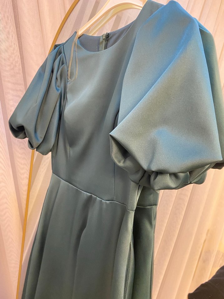 Parlak Turkuaz Kadın Uzun Elbise - Görsel 5