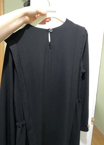 Uzun Siyah Salaş Kadın Elbise - Görsel 4