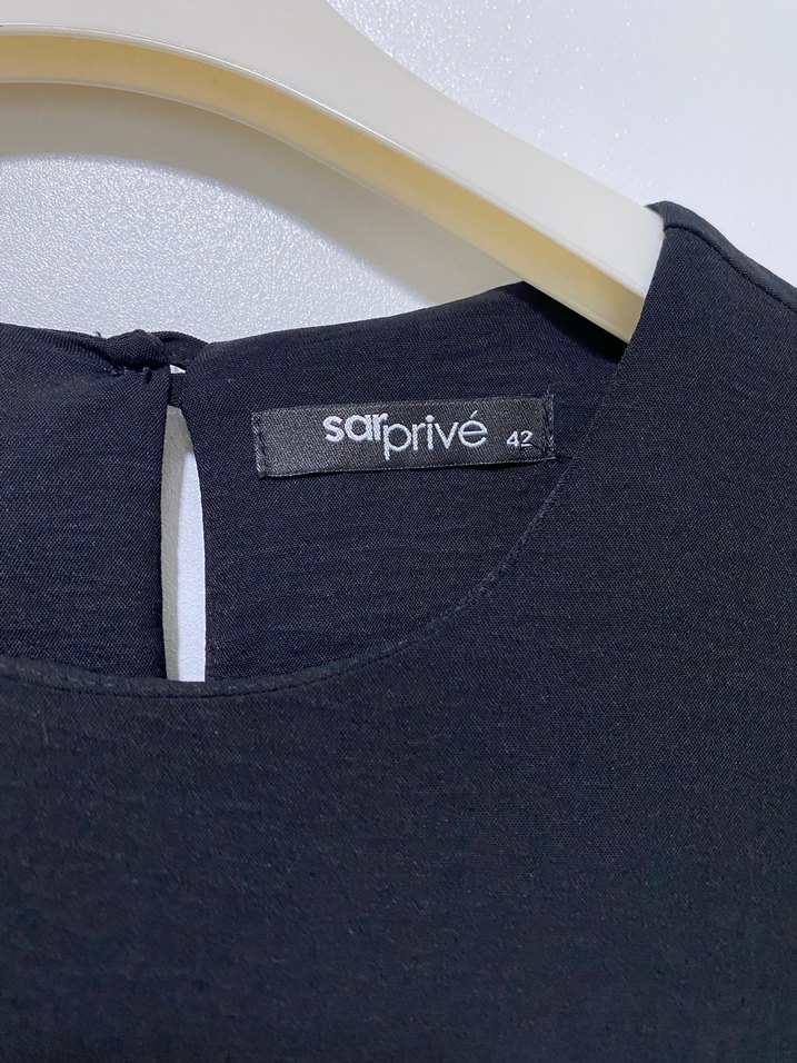 Uzun Siyah Salaş Kadın Elbise - Görsel 5