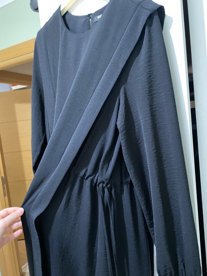 Uzun Siyah Salaş Kadın Elbise - Görsel 2