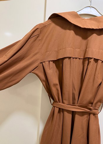 Kemerli Uzun kiremit  Trençkot - Görsel 7