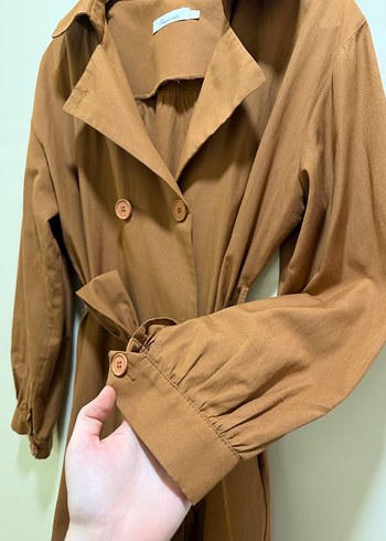 Kemerli Uzun kiremit  Trençkot - Görsel 5