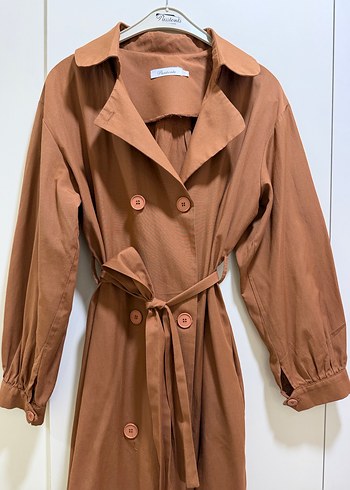 Kemerli Uzun kiremit  Trençkot - Görsel 2