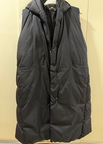 Düğmeli Siyah Midi Kadın Yelek - Görsel 3