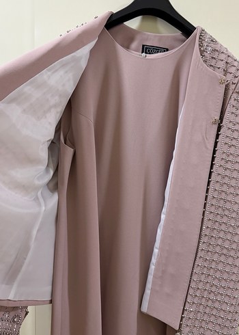 Gül kurusu Uzun Triko Kadın Elbise - Görsel 4