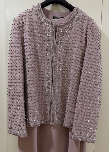 Gül kurusu Uzun Triko Kadın Elbise - Görsel 2