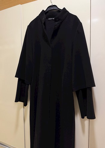 Kadın Siyah Uzun Goth Ofis Kabanı - Görsel 6