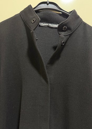 Kadın Siyah Uzun Goth Ofis Kabanı - Görsel 2