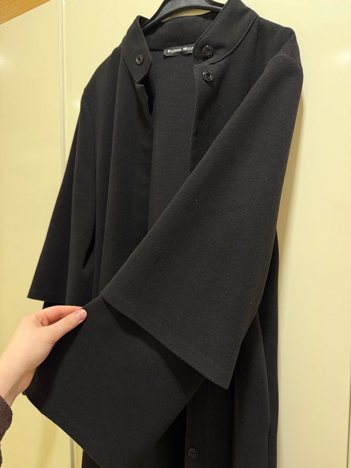 Kadın Siyah Uzun Goth Ofis Kabanı - Görsel 3