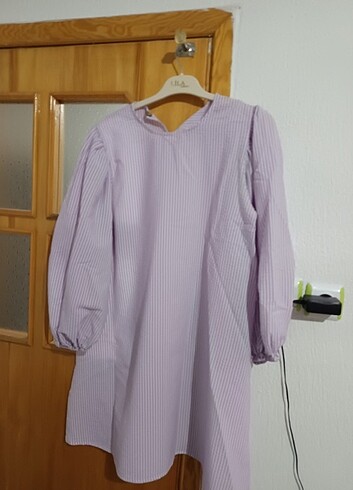 Lila çizgili tunik 