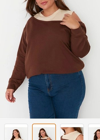 Trendyol & Milla Kahverengi Süet Kadın Sweatshirt