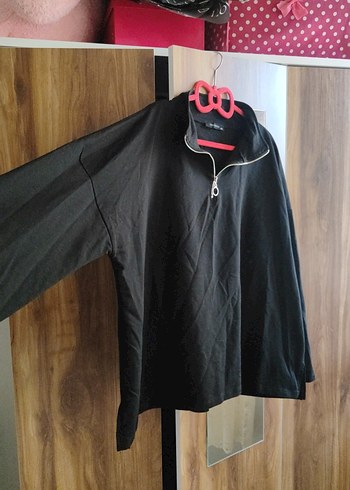 Trendyol & Milla Siyah Kadın Fermuarlı Yarım Boğaz Sweatshirt