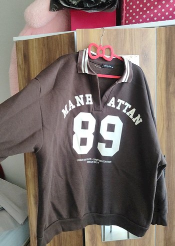 Kahverengi Baskılı Kadın Sweatshirt