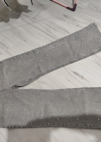 42 Beden gri Renk Gri troklu wide leg Jean