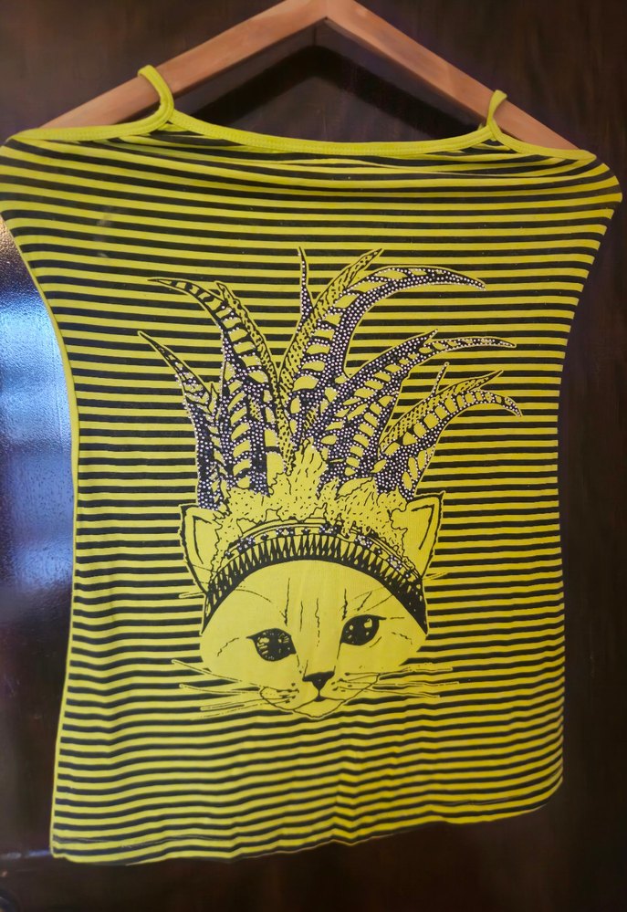 Sarı Pul Detaylı Rock Punk Kadın Atlet - Görsel 3