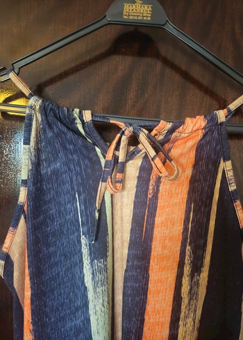 Çok Renkli Batik Desenli yazlık elbise - Görsel 2