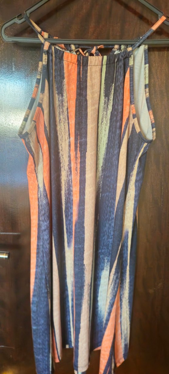 Çok Renkli Batik Desenli yazlık elbise - Görsel 3