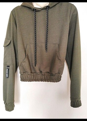 Zara Kargo cep crop sweatshirt