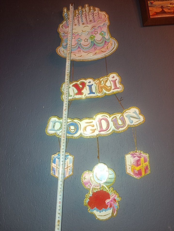 Renkli Doğum Günü Duvar Süsü 85 cm - Görsel 2