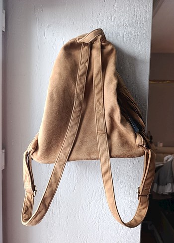 Beden Püsküllü camel Süet Kadın Sırt Çantası
