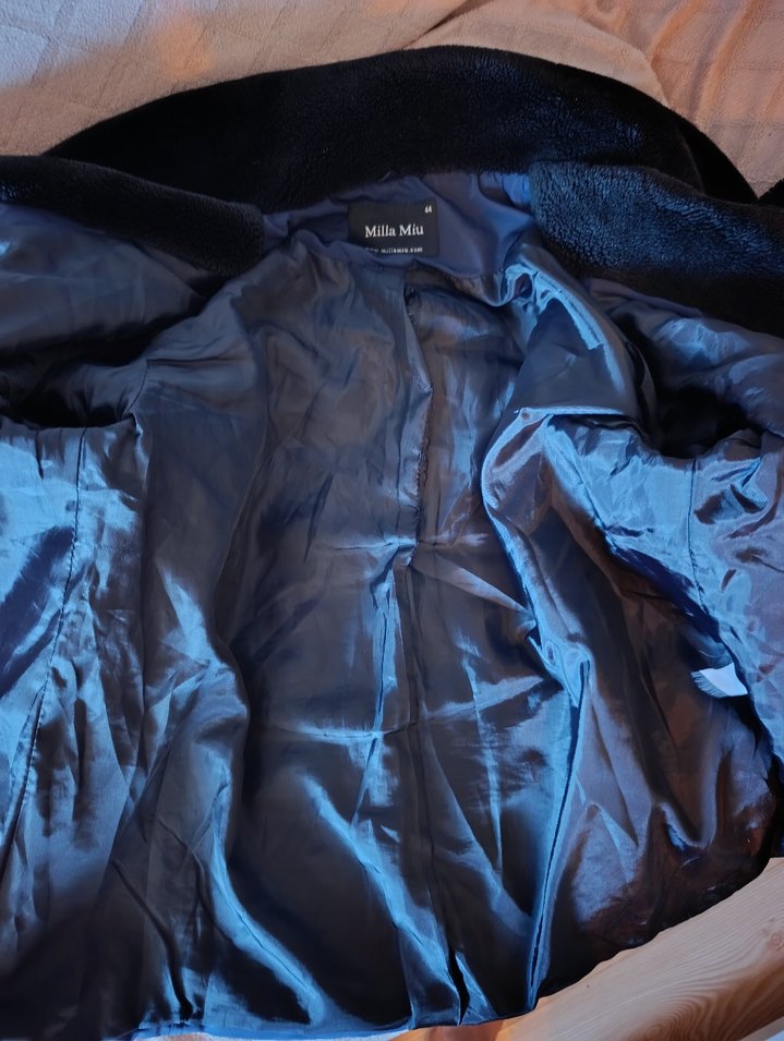 Koyu Mavi Kadın Kışlık Kürklü Ceket - Görsel 5