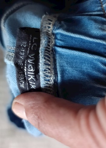Beli Lastikli Mini Mavi Denim Şort - Görsel 5