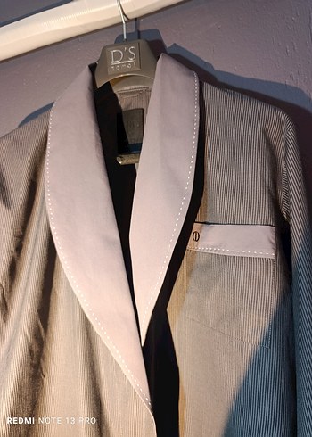 Gri Erkek uzun Kollu Uzun Boy Sabahlık - Görsel 3