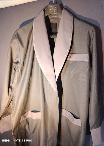 Gri Erkek uzun Kollu Uzun Boy Sabahlık - Görsel 2