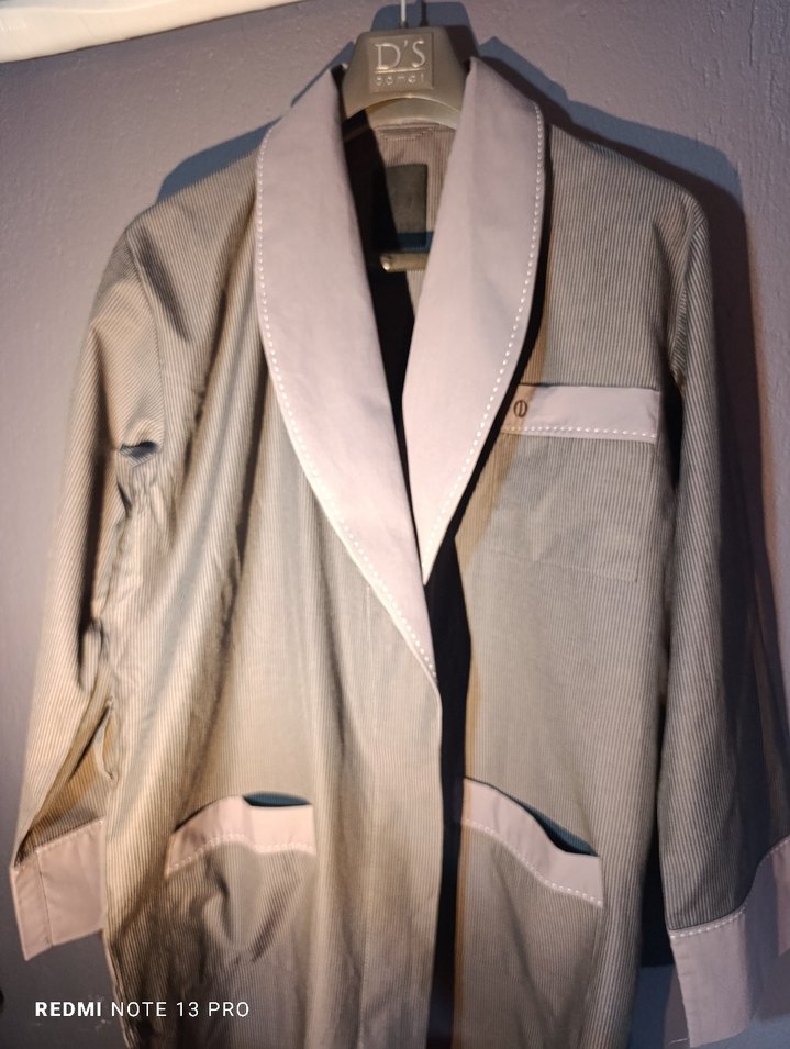 Gri Erkek uzun Kollu Uzun Boy Sabahlık - Görsel 2