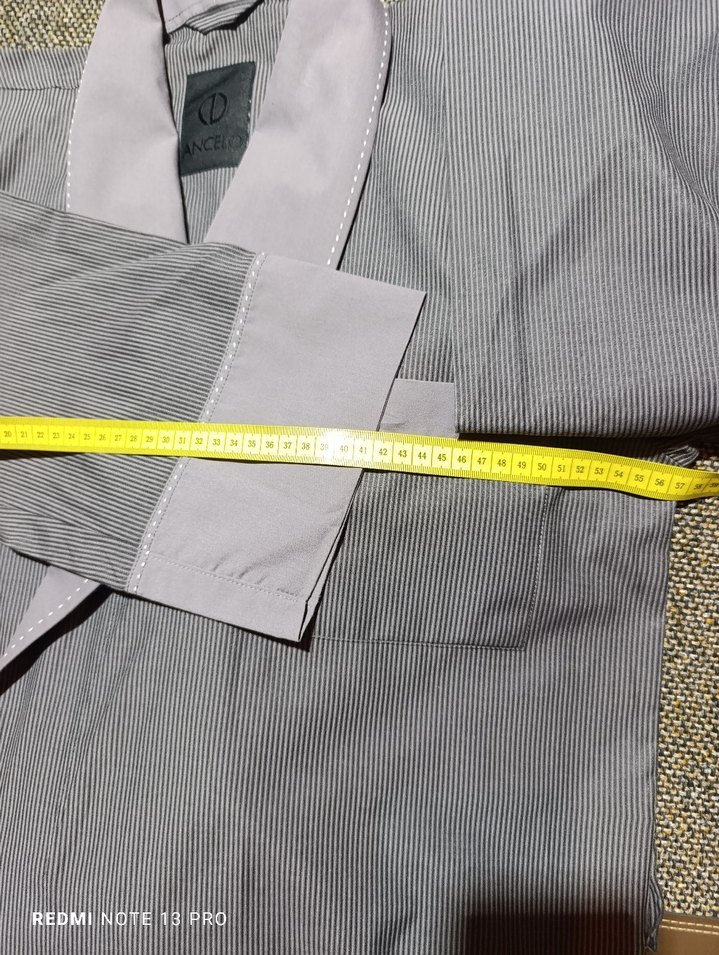 Gri Erkek uzun Kollu Uzun Boy Sabahlık - Görsel 4