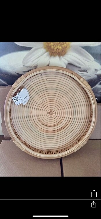 H&M Home #H&M etiketli sıfır 1 adet #rattan tepsi