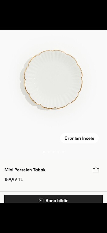 H&M Home #H&M Home 1 ad. etiketli sıfır küçük #tabak