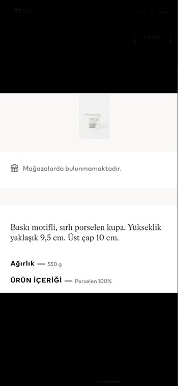 Beden #H&M Home 1 ad. etiketli sıfır #kupa #fincan