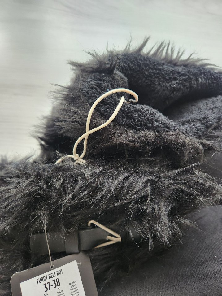 Penti Siyah Kürklü Sıcak Panduf 37-38 - Görsel 2